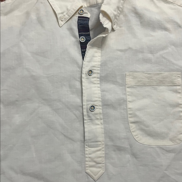 Cremieux Cream Linen Blend Short Sleeve Polo – Men’s Size XL - Picture 5 of 11